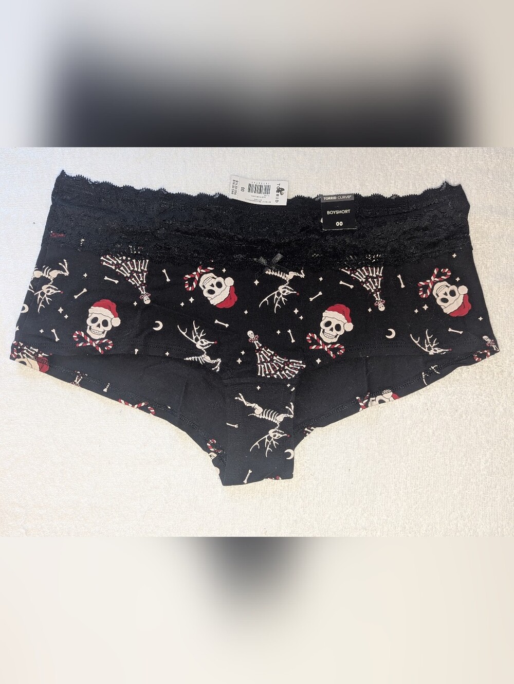 TORRID Lace Trim Terror Holiday Boyshort 00-M/L-10 NWT